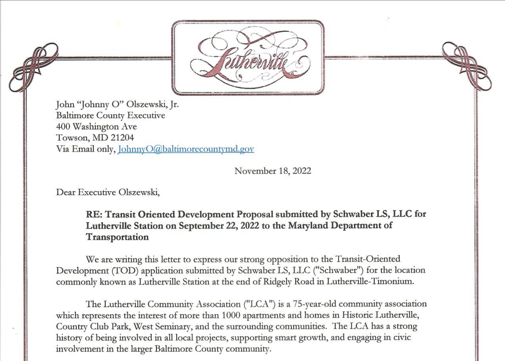 LCA TOD letter 11.20.2022
