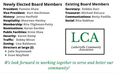 Congratulations and Welcome to our new LCA Board Members voted in 5/17/22